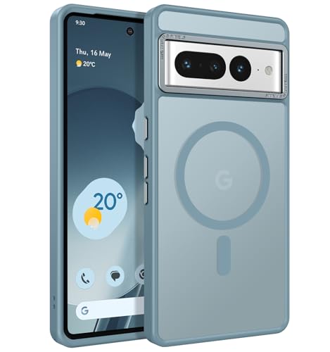 BENTOBEN for Google Pixel 7 Pro Case [Compatible with Magsafe] Translucent Matte Magnetic Pixel 7 Pro Case Slim Shockproof Women Men Protective Phone Cases for Google Pixel 7 Pro 6.7', Grey Blue