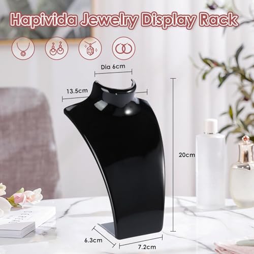 Support pour collier et bague en buste mannequin noir valorisant vos bijoux - 3