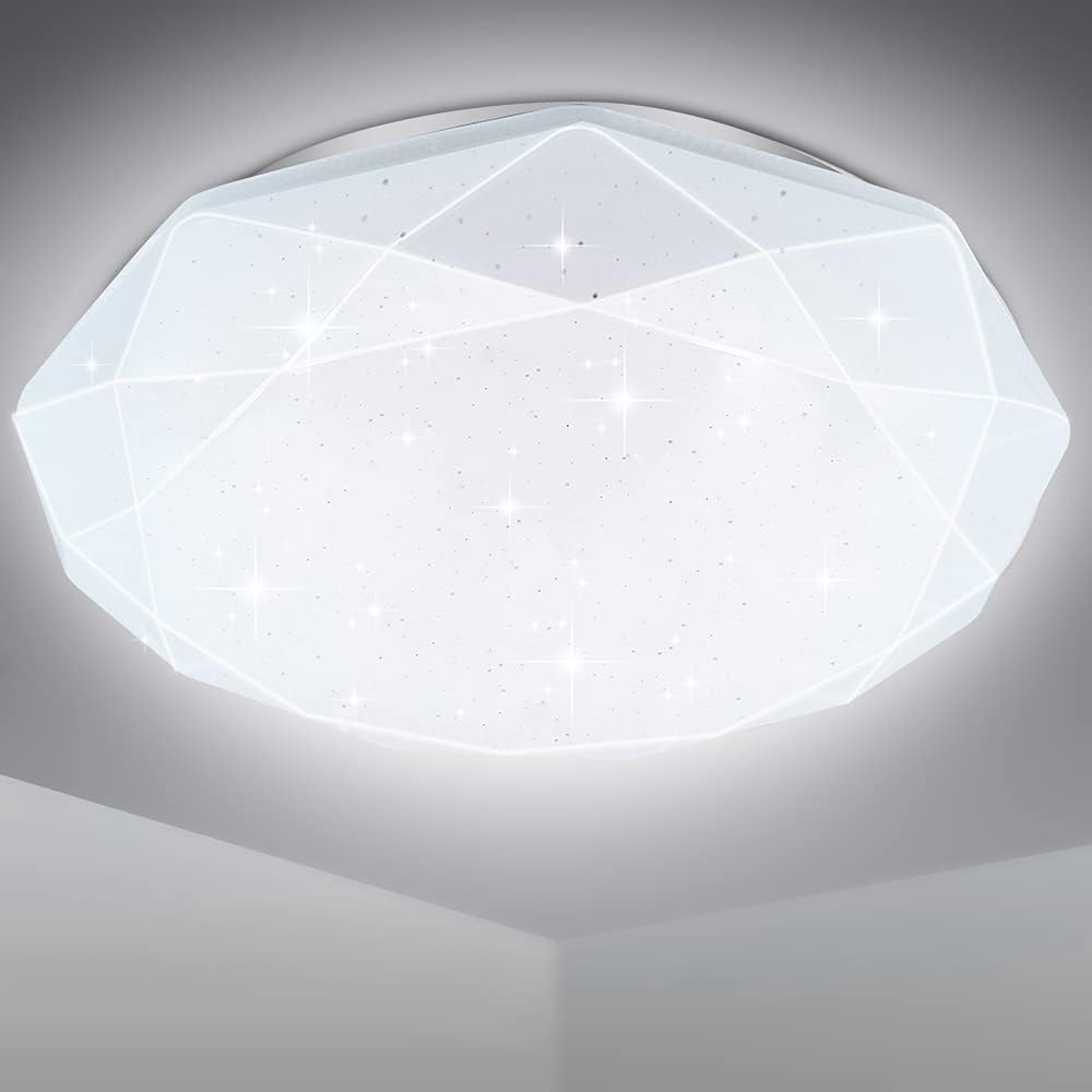 IAB Plafoniera LED Soffitto Dimmerabile 24W+8W RGB | 3300LM, Telecomando, 3000-6500K, 30cm, IP44