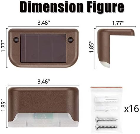Miniatura 8 de SOLPEX Paquete de 36 luces solares para terrazas al aire libre, luces solares LED impermeables para escaleras al aire libre, escalones, vallas,