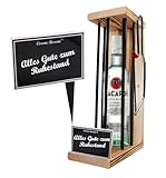 🎁 Die Eiserne Reserve Black Edition mit einer Flasche Bacardi Rum 0,70L incl. Säge - Der Beschenkte muss die Stäbe zersägen um an den Inhalt zu gelangen. Größe ca. 12 x 19 x 37 cm