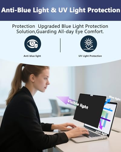 Image of Magnetic Privacy Screen Protector for MacBook pro 13 inch (2016-2022,M1, M2) | Privacy Screen Filter for MacBook Air 13 Inch (2018-2021, M1), Anti-Spy-Anti Fingerprint-Anti Blue Light-Anti Glare