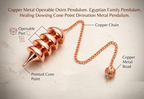 Image of Osiris Egyptian Openable Copper Pendulum for Reiki Healing, Dowsing & Chakra Balancing - Divination & Meditation Tool for Energy Cleansing