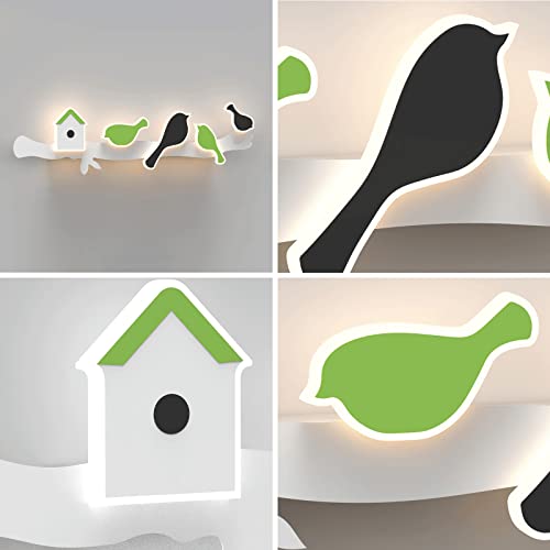 Aplique de pared LED infantil de pájaro moderno de 17W y 6000K 6