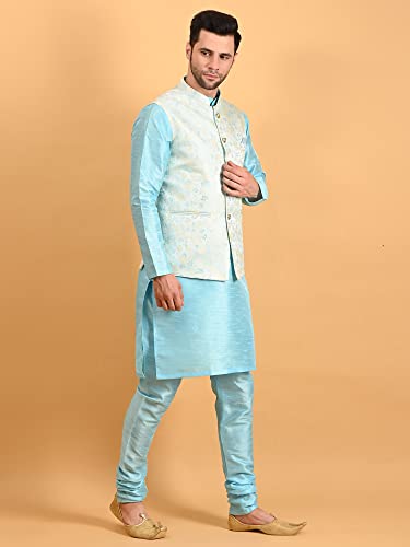 Image of Uri and MacKenzie Men's Silk Blend Kurta Pajama with Designer Ethnic Nehru Jacket /Modi Jacket