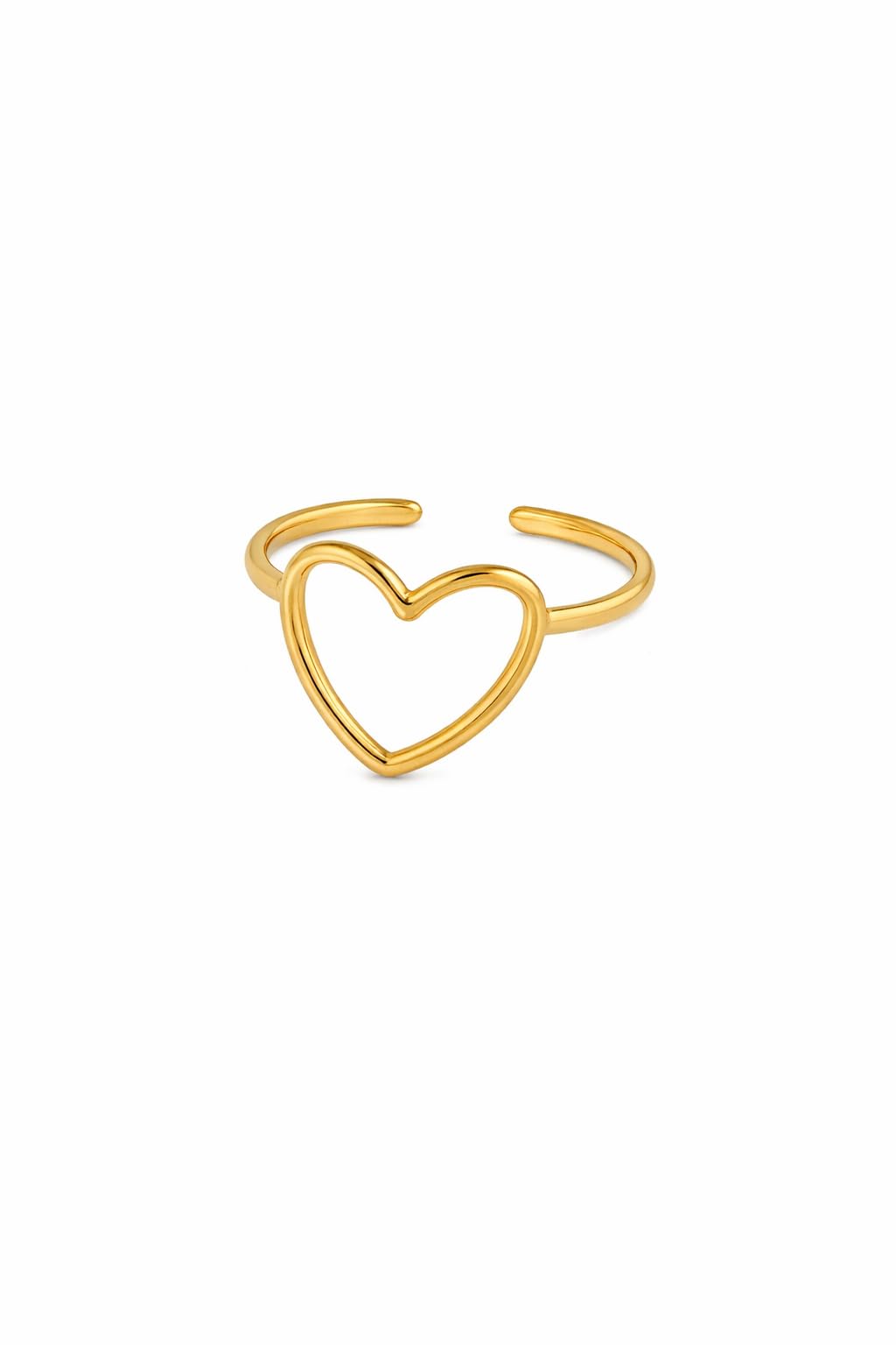 Minimalist Open Band Gold Heart Ring for Women-picture-51