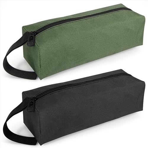 Heveer Bolsas de Herramientas Pequeñas Portátil Bolsillos Impermeables con Cremallera para Herramientas 2 Piezas Negro Verde