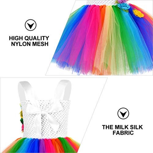 ABOOFAN 1 Conjunto de Traje de Festa de Unicron de Arco-Íris de Crianças Led Com Asas E Bandana Saia