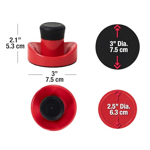 MD Sports Air Hockey Accessories Set 4 Pushers, 8 Pucks, 8 Pads, Fits 60 to 72 in Air Hockey Tables, Red and Black