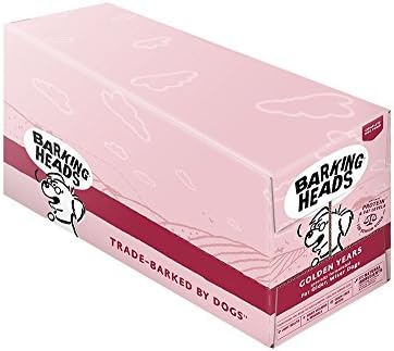 Barking Heads Wet Dog Food for Senior Dogs - Golden Years - Free-Run Chicken & Salmon - No Artificial Flavours - Grain-Free Recipe with Optimal Protein & Fat Levels for Senior Dogs (10 x 300 g)