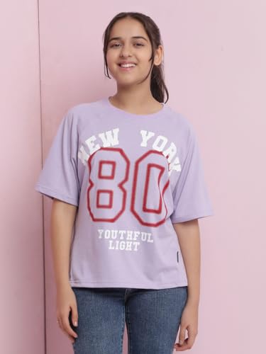 Image of Li'l Tomatoes Girls Crop T-Shirt | 100% Cotton | Graphic Printed Casual Top | Soft & Breathable Summer Wear | 9-16 Years