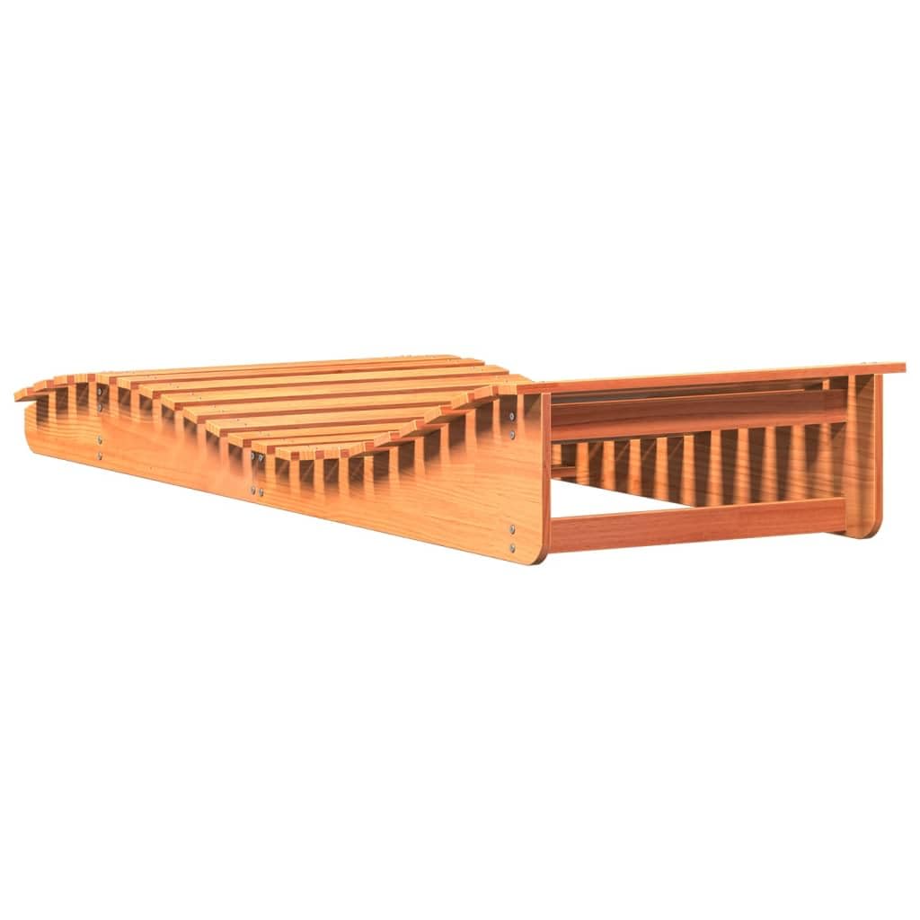 Lettino prendisole marrone cerato in legno di pino massiccio, 205 x 80 x 31,5 cm, sdraio da giardino pieghevole con ruote, per terrazza, balcone, piscina, spiaggia, campeggio, benessere, relax