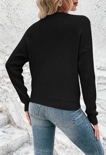 Kisscynest Womens Sweaters 2025 Casual Sexy V Neck Long Sleeve Pullover Sweaters Twsit Knot Knit Cropped Jumper Tops3