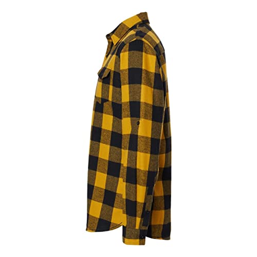 Burnside - Yarn-Dyed Long Sleeve Flannel Shirt - 8210 - M - Gold/Black3