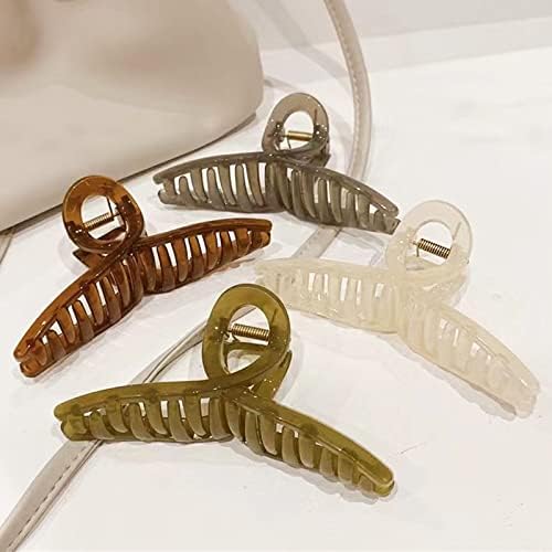 Big Hair Claw Clips Butterfly Hair Clips for Women 4.7" Acetate Claw Clips Metal Hair Clip for Girls Hair Accessories for Long Thick Hair 3 Pcs