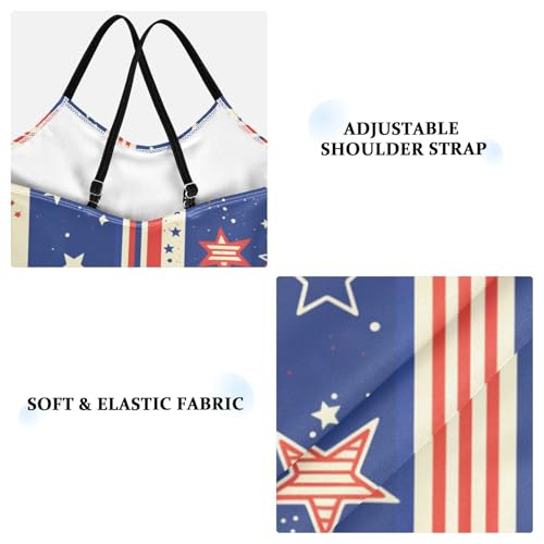 KLL Stars and Stripes Girls 1 Piece Swimsuit Beach Swimming Suits with Adjustable Straps Cute3