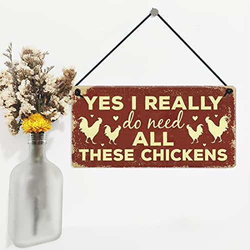 Dadaly Decor Chicken Signs "I Do Need Chicken Lover", lustiges Schild für Zuhause, Garten, Hühnerstall, Hühnerstall, Dekoration, 12,7 x 25,4 cm, wasserdicht – Bild 5