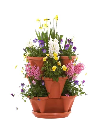 Natures Distributing 3 Tier Stacking Planter-Flower, Herb, Stackable...