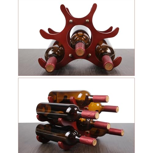 Soporte para 6 botellas de vino de madera miniatura 3