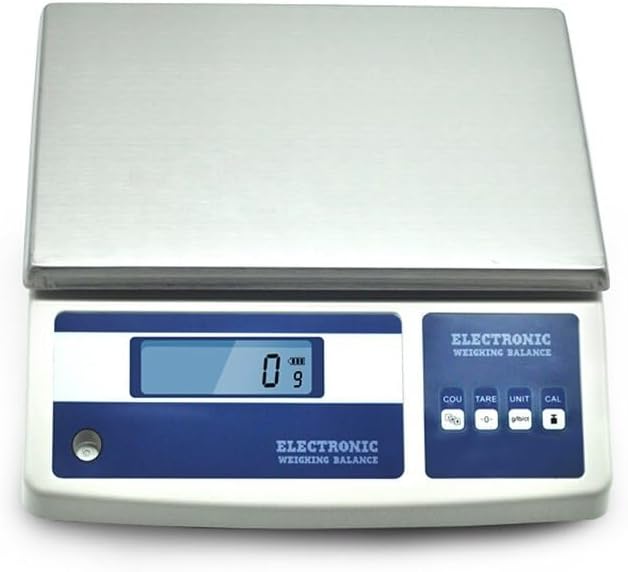 Precision Electronic Bench Scale 28KG/0.1G Accuracy, Dual Power Supply, AC/DC Charging, LCD Display, Used in Factory Warehouses, Hardware Store Scales, Jewelry Factory Counting,