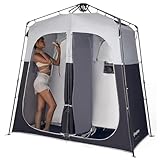 KingCamp Instant Shower Tent, Portable Superior Stable Privacy Shelter, 2 Large Rooms Outdoor Toilet Tent with Floor for Beach, Camping & Hiking, Setup in Under 60s