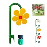 Crazy Daisy Sprinkler Crazy Dancing Flower Water Sprinklers Funny 360° Rotating Sun Flower Dancing Daisy Lawn Sprinkler for Yard Watering Dogs Kids Playing (Yellow)
