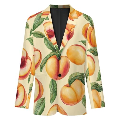Peach Fruit Men's Slim Suit Long-Sleeve Prom Tuxedo Classic Two Button Business Jacket4