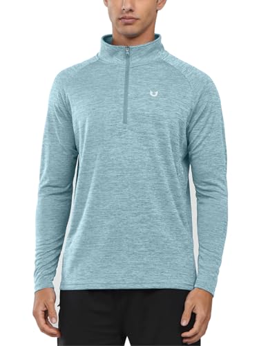 Image of NORTHYARD Men's Quarter Zip Pullover Athletic Running Shirt Long Sleeve | 1 /4 Zip Top, Quick Dry Lightweight, Moisture Wicking Breathable, Reflective Strips, Performance Workout Gym, Hiking Sports