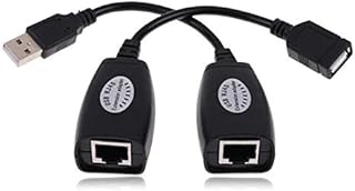 USB to Cat5e / Cat6 Adapter Extender 50m/150ft =Dohmo= USB 2.0 Signal Over Single Network Cable up to 50m (Cat5 & Port RJ45) - 2pcs (Transmitter + Receiver)