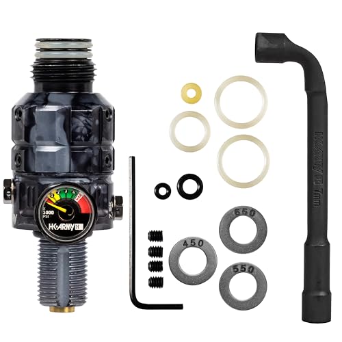 HK Army Paintball Regulator 350psi-650psi Adjustable Turbine Pro for HPA Compressed Air Tanks (Standard, Grey)