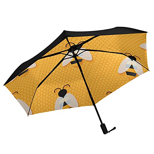 Parapluie pliable motif abeille résistant avec toile imperméable UV - 4