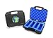 CASEMATIX Toy Box Case Fits up to 4 Untamed T-Rex or Untamed Raptor Fingerlings Untamed Dinosaur in Custom Foam Compartments - Includes CASE ONLY (Black-Blue)