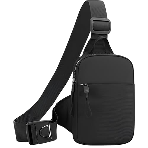 Generic Lightweight Waterproof Sling Bag with Adjustable Strap for Men and Women, Dual Pocket for Travel, Running, Hiking, and Everyday Use