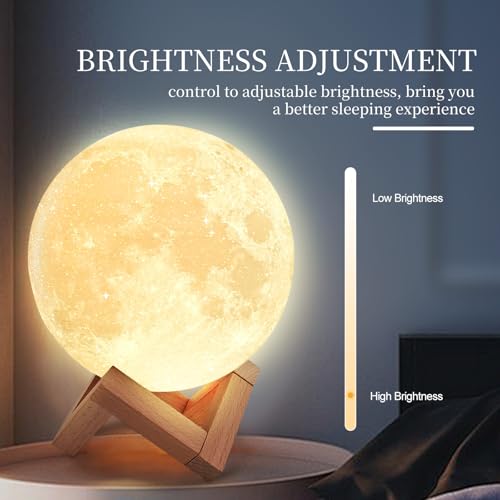 Veilleuse Lampe Lune 3D 16 couleurs RGB 15cm Poojaed