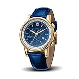 seiko quartz chronograph vergoldet Stoppuhr Kronsegler Admiral Diamant Chronograph vergoldet - blau