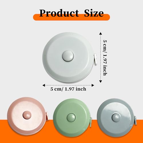 Set of 4 Soft Waist Measurement Tapes for Measuring Waist Circumference | Fabric Cutting and Garment Construction. Automatic Retractable Design with a 60-Inch/1.5-Metre Double-Sided Tape