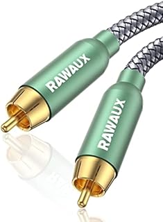 RAWAUX RCA Audio Cable, Male to Male RCA Plug Stereo Subwoofer Audio Cable for DVD,DAC,Speaker, Amplifiers,Hi-Fi Systems, HDTV (1.5m)