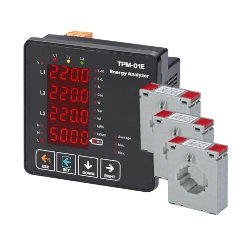 Multimètre analyseur d'énergie TPM-01E centrale de mesure pour tableau électrique triphasé 3CT