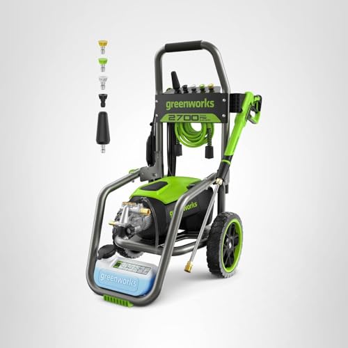 Greenworks Pro Brushless 2700 PSI (CSA Certified) 2.3 GPM Max / 1.2 GPM Electric Pressure Washer (Foldable Handles, Rugged Steel Frame, 25 FT Hose, 35 FT GFCI Power Cord) thumbnail 10