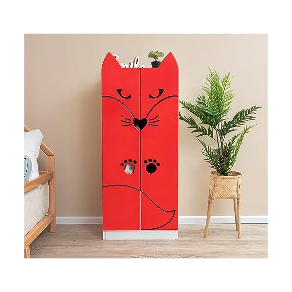   BUSYWOOD-Animals-Armoire--Toddler-Dresser-Organizer-for-Bedroom-Playroom-Furniture-Wardrobe-Closet-Kids-Dresser-Montessori-Armoire-Wooden-Closet