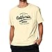 Men's Graphic Print T Shirts Short Sleeve Crewneck Casual Tee Style Summer Comfortable Top (Light Yellow, M)
