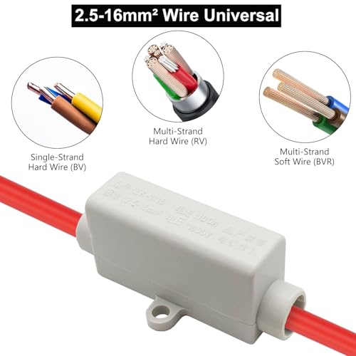 Giantdeer 6 Stück Kabelverbinder Klemmleiste, Reihenklemme 100A 1000V, Klemmblock für 2,5-16mm² Kabel, Hauptleitungsabzweigklemme ABS Gehäuse, geeignet für Hausinstallation und Industrieanlagen
