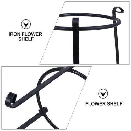 Étagère à fleurs en fer noir décorative et robuste OSALADI - 4