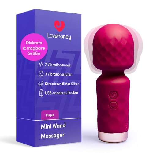 Lovehoney Mini Wand Vibrator für Frauen | Sex-Spielzeug für die Frau & Paare | Klitoris Stimulator Stark | Damen Sexspielzeug für Sie | Massagestab mit 3 Stufen und 7 Modi | Extrem Dildo Sex Toy