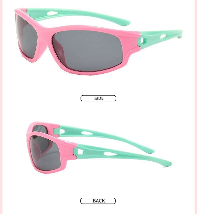 Miniatura 3 de TopG SANPLMG 2 Pack Kids Polarized Sports Sunglasses For Youth Sunglasses Boys Girls Baseball,Cycling,Flexible Frame,Age 5-8