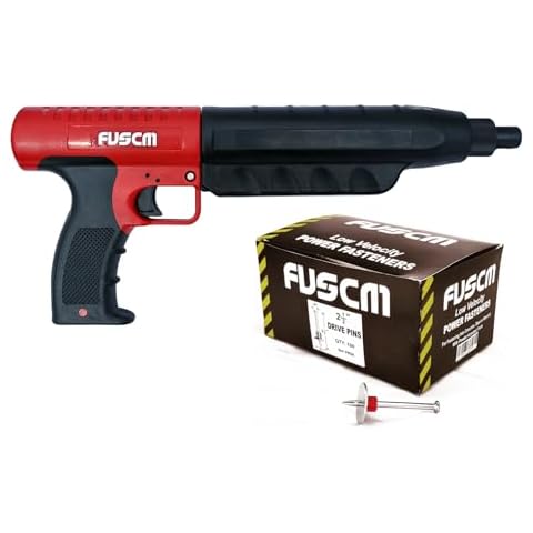 2-1/2" Washered Fastener + .22 Cal Powder Actuated Tool with Silencer Cover