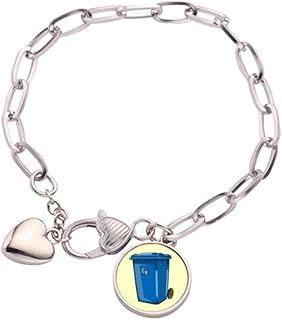 Dustbin Trash Waste Loveliness Bin Heart Chain Bracelet Jewelry Charm Fashion