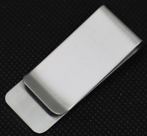 Small Men's Slim Money Clip, Stainless Steel Credit Business Card Holder, Pocket Cash Wallet, 2-Inch2