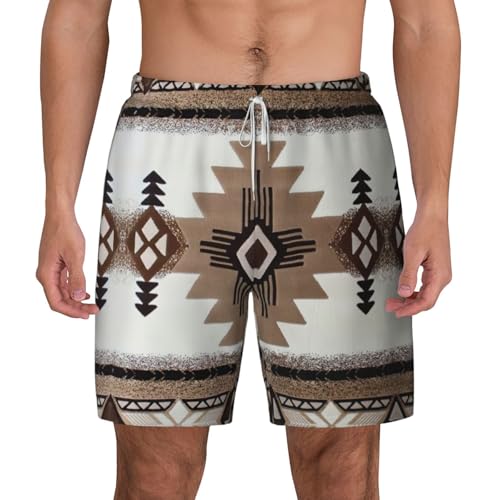 Short de plage double couche EdWal pour homme imprimé amérindien