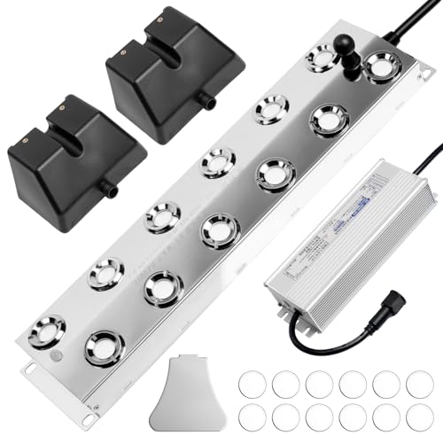 chufa Upgrade 12-Head Ultrasonic Mist Maker Fogger 400W, 9000ml/h Humidifier with Float & Water Shortage Protection, 110V Stainless Steel Waterproof Mister for Garden, Pond, Fountain, Christmas Use